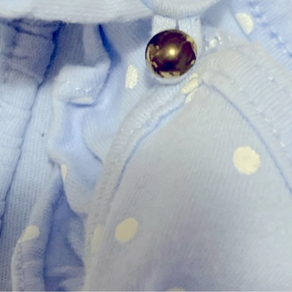 048 Baby Gap Blue Polka Dot Romper - Picture 2 of 2